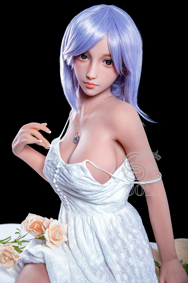 Reale dolls Blumen in Händen halten